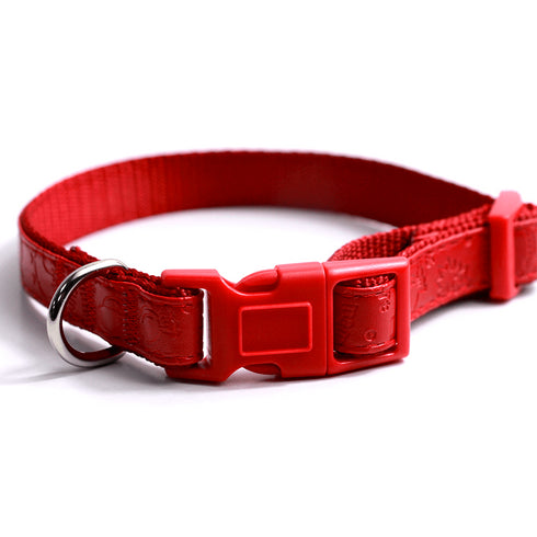 Zgarda rosie din piele ecologica pentru caini Hamate 20-31 cm